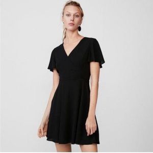 Flutter Sleeve Black Dress